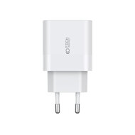 Tech-Protect Wall charger - Oplader met 2 USB-C poorten - 20W - PD2.0 - Wit