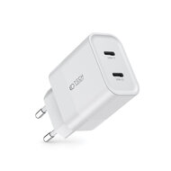 Tech-Protect Wall charger - Oplader met 2 USB-C poorten - 20W - PD2.0 - Wit
