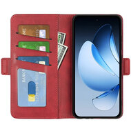 Oppo Reno13 Pro Hoesje - MobyDefend Luxe Wallet Book Case (Sluiting Zijkant) - Rood