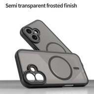 iPhone 16 Hoesje - MobyDefend MagSafe Case Mat Transparant Met Gekleurde Rand - Zwart