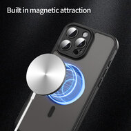 iPhone 16 Hoesje - MobyDefend MagSafe Case Mat Transparant Met Gekleurde Rand - Zwart