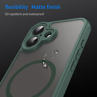 iPhone 16 Hoesje - MobyDefend MagSafe Case Mat Transparant Met Gekleurde Rand - Groen