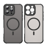 iPhone 16 Pro Max Hoesje - MobyDefend MagSafe Case Mat Transparant Met Gekleurde Rand - Zwart