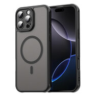 iPhone 16 Pro Max Hoesje - MobyDefend MagSafe Case Mat Transparant Met Gekleurde Rand - Zwart