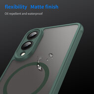 Samsung Galaxy S25 Edge Hoesje - MobyDefend MagSafe Case Mat Transparant Met Gekleurde Rand - Groen