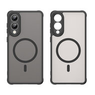 Samsung Galaxy S25 Edge Hoesje - MobyDefend MagSafe Case Mat Transparant Met Gekleurde Rand - Zwart