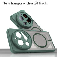Xiaomi 15 Ultra Hoesje - MobyDefend MagSafe Case Mat Transparant Met Gekleurde Rand - Groen