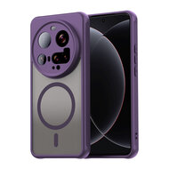 Xiaomi 15 Ultra Hoesje - MobyDefend MagSafe Case Mat Transparant Met Gekleurde Rand - Paars