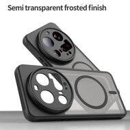 Xiaomi 15 Ultra Hoesje - MobyDefend MagSafe Case Mat Transparant Met Gekleurde Rand - Zwart
