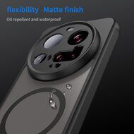 Xiaomi 15 Ultra Hoesje - MobyDefend MagSafe Case Mat Transparant Met Gekleurde Rand - Zwart