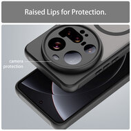 Xiaomi 15 Ultra Hoesje - MobyDefend MagSafe Case Mat Transparant Met Gekleurde Rand - Zwart