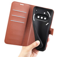 Nothing Phone (3a) Hoesje - MobyDefend Kunstleren Wallet Book Case (Sluiting Voorkant) - Bruin