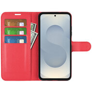 Samsung Galaxy S25 Edge Hoesje - MobyDefend Kunstleren Wallet Book Case (Sluiting Voorkant) - Rood
