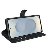 Samsung Galaxy S25 Edge Hoesje - MobyDefend Kunstleren Wallet Book Case (Sluiting Voorkant) - Zwart