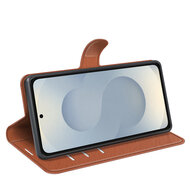 Samsung Galaxy S25 Edge Hoesje - MobyDefend Kunstleren Wallet Book Case (Sluiting Voorkant) - Bruin