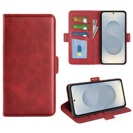 Samsung Galaxy S25 Edge Hoesje - MobyDefend Luxe Wallet Book Case (Sluiting Zijkant) - Rood