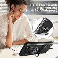Nothing Phone (3a) Pro Hoesje - MobyDefend Pantsercase Met Draaibare Ring - Zwart