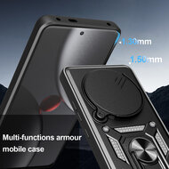 Xiaomi 15 Ultra Hoesje - MobyDefend Pantsercase Met Draaibare Ring - Rood
