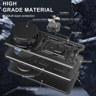 Xiaomi 15 Ultra Hoesje - MobyDefend Pantsercase Met Draaibare Ring - Zwart