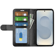 Samsung Galaxy S25 Edge Hoesje - MobyDefend Wallet Book Case (Sluiting Achterkant) - Zwart