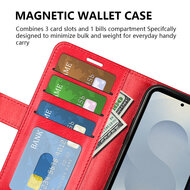Samsung Galaxy S25 Edge Hoesje - MobyDefend Wallet Book Case (Sluiting Achterkant) - Bruin
