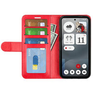Nothing Phone (3a) Hoesje - MobyDefend Wallet Book Case (Sluiting Achterkant) - Rood