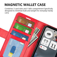 Nothing Phone (3a) Hoesje - MobyDefend Wallet Book Case (Sluiting Achterkant) - Bruin