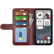Nothing Phone (3a) Hoesje - MobyDefend Wallet Book Case (Sluiting Achterkant) - Bruin