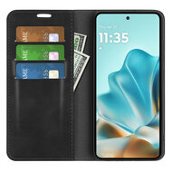 Motorola Edge 60 / Motorola Edge 60 Fusion Hoesje - MobyDefend Luxe Wallet Bookcase (Magnetische Sluiting) - Zwart