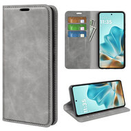 Motorola Edge 60 / Motorola Edge 60 Fusion Hoesje - MobyDefend Luxe Wallet Bookcase (Magnetische Sluiting) - Grijs