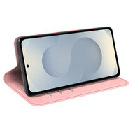 Samsung Galaxy S25 Edge Hoesje - MobyDefend Luxe Wallet Bookcase (Magnetische Sluiting) - Roze