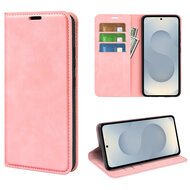 Samsung Galaxy S25 Edge Hoesje - MobyDefend Luxe Wallet Bookcase (Magnetische Sluiting) - Roze
