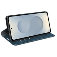 Samsung Galaxy S25 Edge Hoesje - MobyDefend Luxe Wallet Bookcase (Magnetische Sluiting) - Blauw