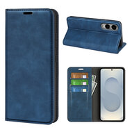 Samsung Galaxy S25 Edge Hoesje - MobyDefend Luxe Wallet Bookcase (Magnetische Sluiting) - Blauw