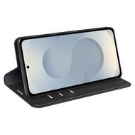 Samsung Galaxy S25 Edge Hoesje - MobyDefend Luxe Wallet Bookcase (Magnetische Sluiting) - Zwart