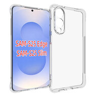 Samsung Galaxy S25 Edge Hoesje - MobyDefend Transparante Shockproof TPU Backcover - Verstevigde Hoeken - Volledig Doorzichtig