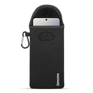 Hoesje voor Motorola Moto G56 - MobyDefend Neopreen Pouch Met Karabijnhaak - Insteekhoesje - Riemlus Hoesje - Zwart