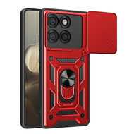 Motorola Edge 60 / Motorola Edge 60 Fusion Hoesje - MobyDefend Pantsercase Met Draaibare Ring - Rood