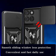 Motorola Edge 60 / Motorola Edge 60 Fusion Hoesje - MobyDefend Pantsercase Met Draaibare Ring - Zwart