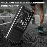 Motorola Edge 60 / Motorola Edge 60 Fusion Hoesje - MobyDefend Pantsercase Met Draaibare Ring - Zwart