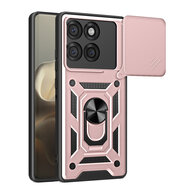 Motorola Edge 60 / Motorola Edge 60 Fusion Hoesje - MobyDefend Pantsercase Met Draaibare Ring - Ros&eacute;