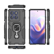 Motorola Edge 60 Pro Hoesje - MobyDefend Dubbelgelaagde Pantsercase Met Standaard - Zwart