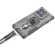 Motorola Edge 60 Pro Hoesje - MobyDefend Dubbelgelaagde Pantsercase Met Standaard - Zwart