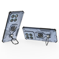 Motorola Edge 60 / Motorola Edge 60 Fusion Hoesje - MobyDefend Dubbelgelaagde Pantsercase Met Standaard - Blauw