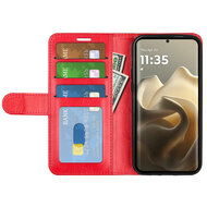 Motorola Edge 60 Pro Hoesje - MobyDefend Wallet Book Case (Sluiting Achterkant) - Rood