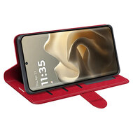 Motorola Edge 60 Pro Hoesje - MobyDefend Wallet Book Case (Sluiting Achterkant) - Rood