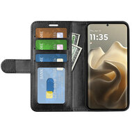 Motorola Edge 60 Pro Hoesje - MobyDefend Wallet Book Case (Sluiting Achterkant) - Zwart