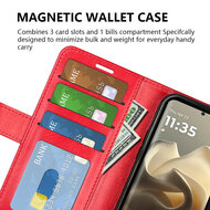 Motorola Edge 60 Pro Hoesje - MobyDefend Wallet Book Case (Sluiting Achterkant) - Bruin