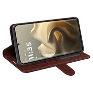 Motorola Edge 60 Pro Hoesje - MobyDefend Wallet Book Case (Sluiting Achterkant) - Bruin