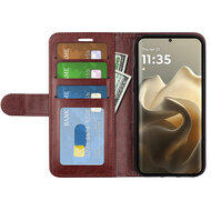 Motorola Edge 60 Pro Hoesje - MobyDefend Wallet Book Case (Sluiting Achterkant) - Bruin